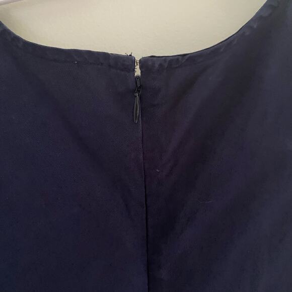 Everlane The Drape Dark Blue Blouse Lyocell Tencel Short Sleeves Womens Size 12 - Picture 8 of 10